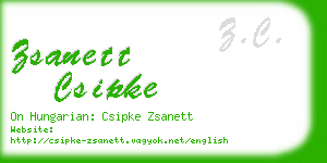 zsanett csipke business card